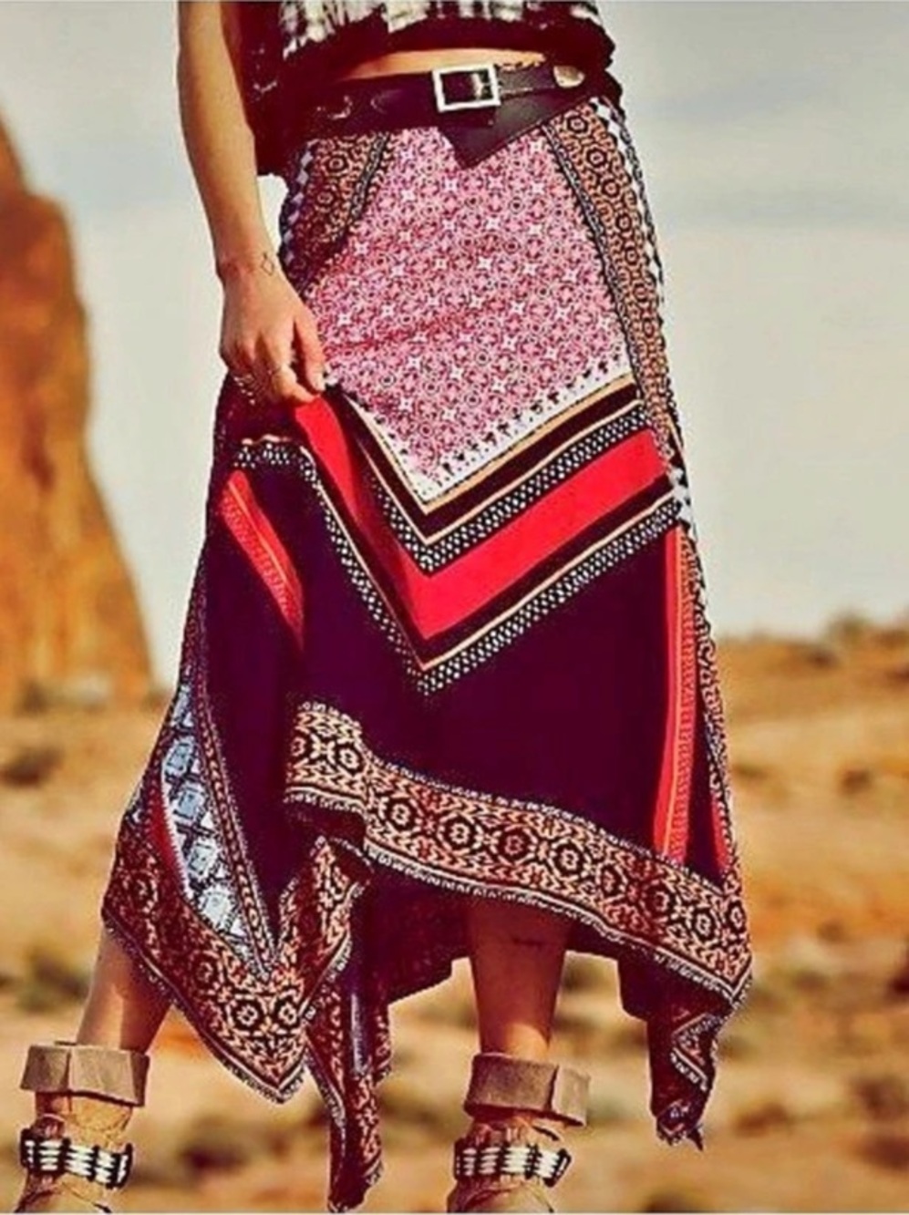 Free People Retro Bedouin traveler maxi skirt size Medium